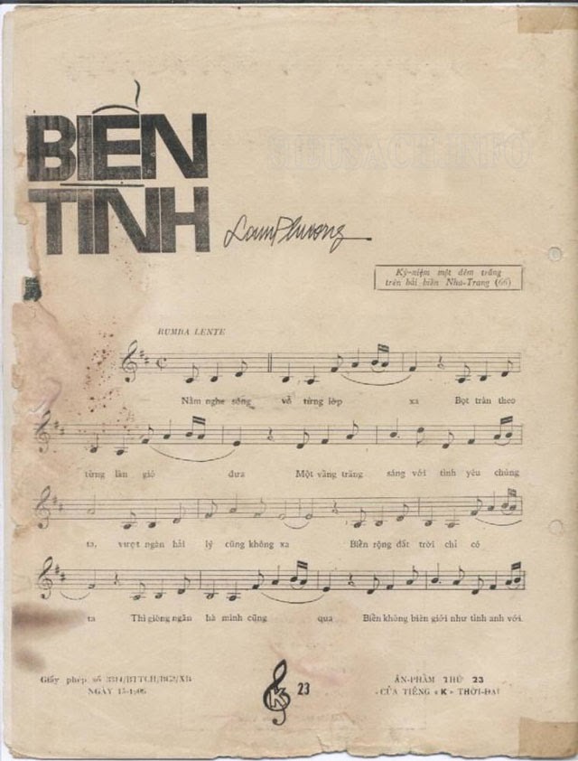 Bài hát biển tình - Nhạc sĩ Lam Phương