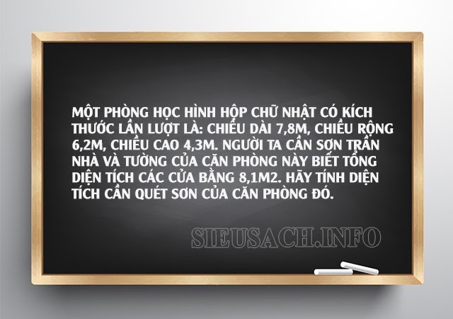 Bài tập ví dụ về tính diện tích hình hộp chữ nhật