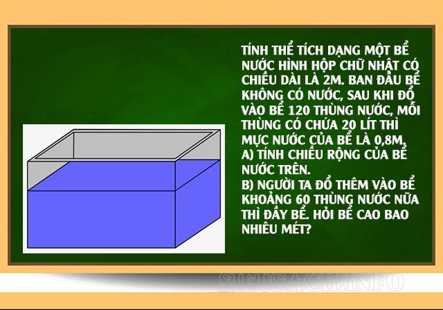 Bài tập về tính thể tích hình hộp chữ nhật