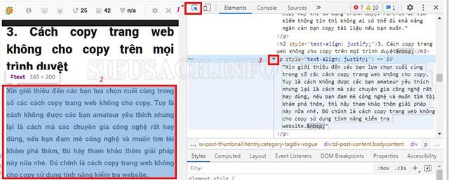 Các bước thực hiện copy văn bản trên web không cho copy