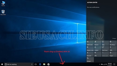 Cách ẩn thanh taskbar của Win 10