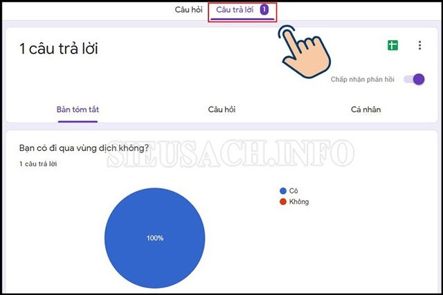 Cách kiểm tra kết quả thu được trên google form