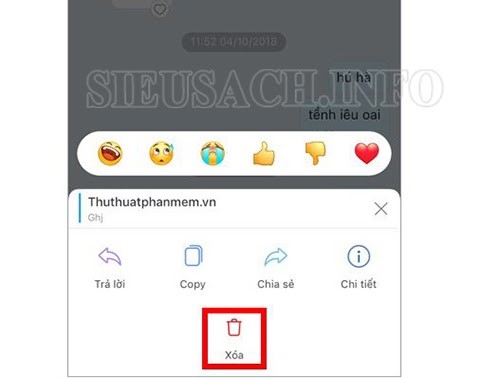 Cách xóa tin nhắn Zalo cả 2 bên