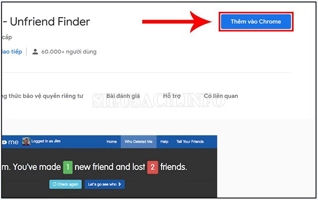 Cài đặt tiện ích “Unfriend Finder”