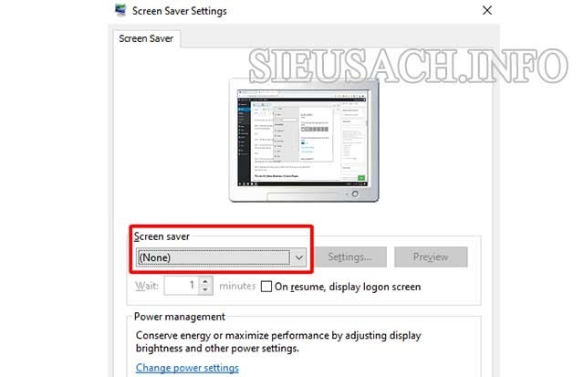 Click vào tùy chọn “Screen Saver Settings” → Chỉnh sửa các mục trở về “None” → “Apply”.