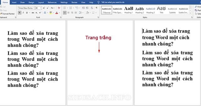 Có nhiều nguyên nhân khiến trang trắng xuất hiện trong Word