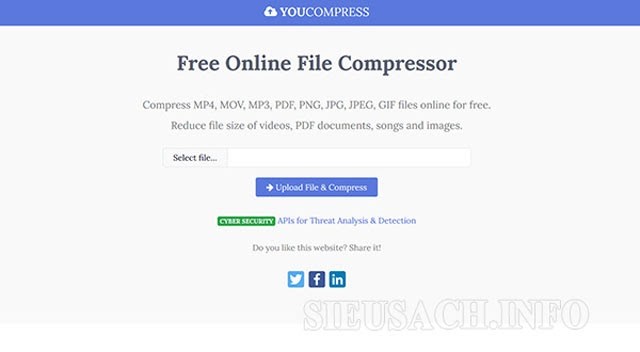 Giảm dung lượng video với YouCompress