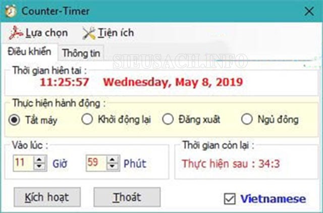 Giao diện phần mềm Counter Timer 