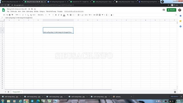 Hướng dẫn xuống dòng trong Excel trên Google Drive