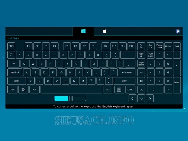 Key Test còn có hai dạng bàn phím Windows và MacOS để bạn lựa chọn