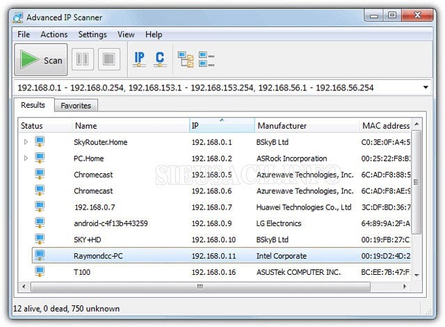 Kiểm tra ai đang dùng wifi với Advanced IP Scanner