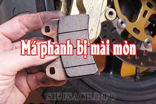 Má phanh xe máy bị mài mòn