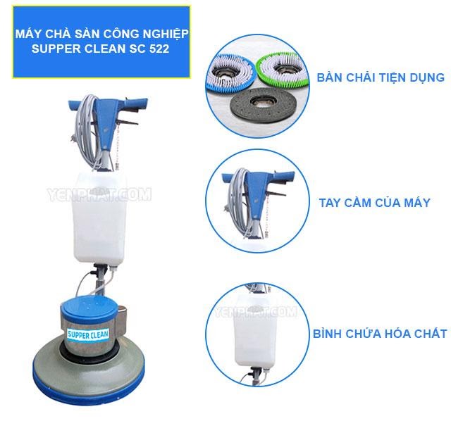 Máy chà sàn đơn có cấu tạo đơn giản, hiện đại