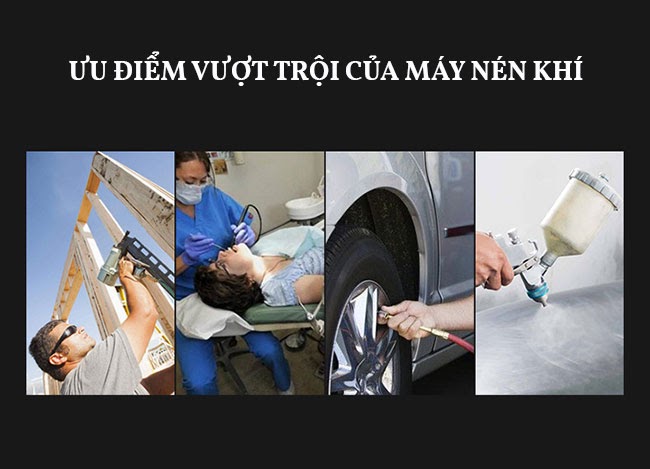 Máy nén khí được ứng dụng trong rất nhiều công việc