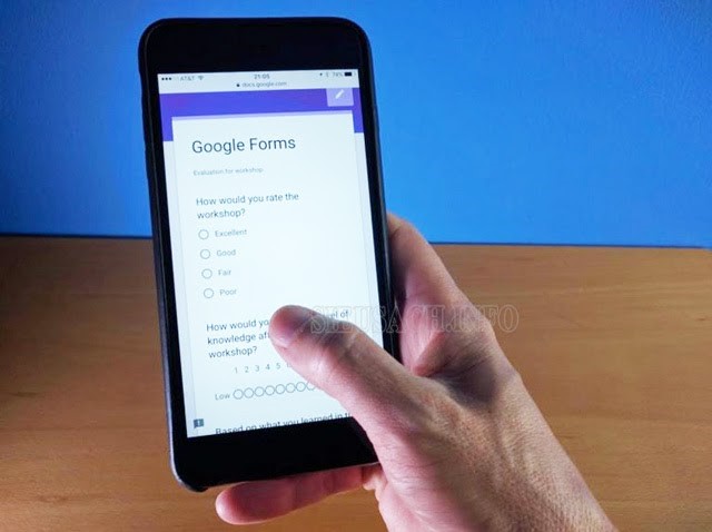 Mẫu Google form khi xem trên điện thoại