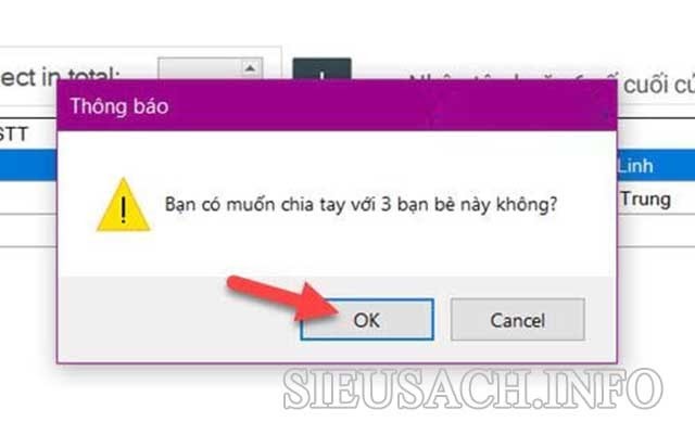 Nếu bạn đã chắc chắn, hãy click vào “OK”.