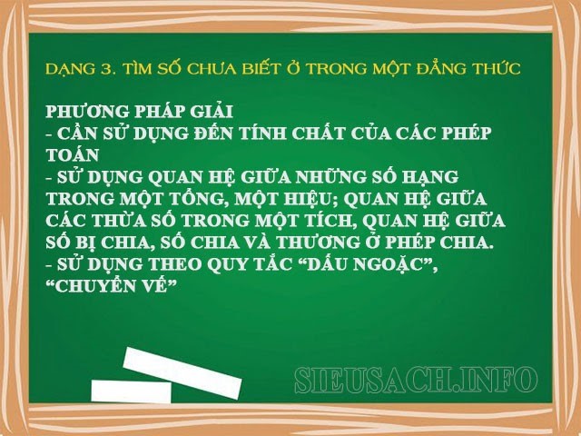 Phương pháp giải tìm số chưa biết trong đẳng thức