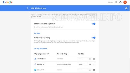 xem password trên Chrome