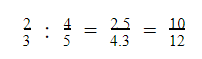 23 : 45 = 2.54.3 = 1012