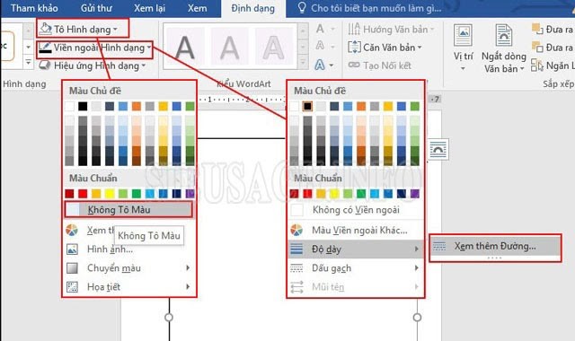 Tại mục Format