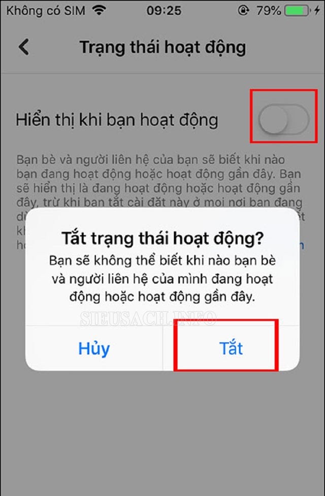 Tắt/ẩn online Facebook 