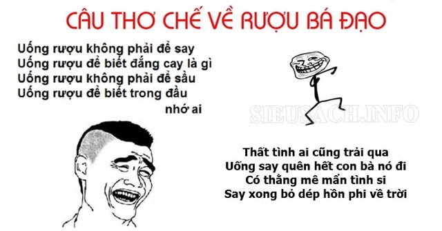 Thơ rượu chế bá đạo hài hước