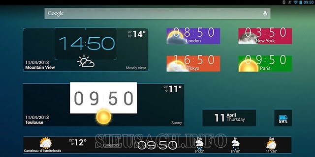 Widget trên điện thoại Android
