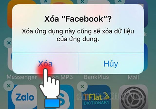 Xoá ứng dụng facebook trên IOS