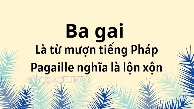 Ba gai là từ có nguồn gốc từ pagaille trong tiếng Pháp