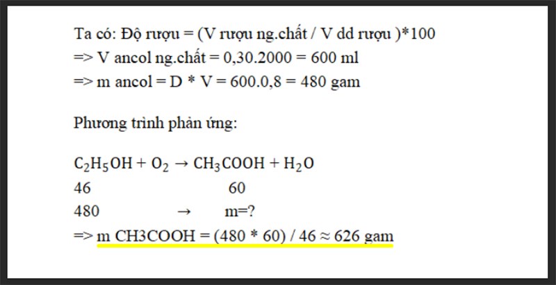 Bài tập về độ rượu