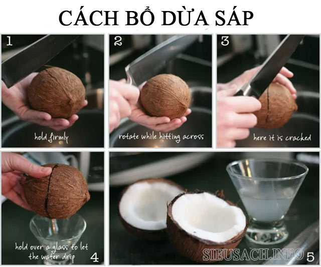 Hướng dẫn cách bổ dừa sáp chuẩn, đúng cách