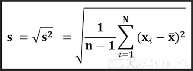 Công thức tính độ lệch chuẩn của mẫu