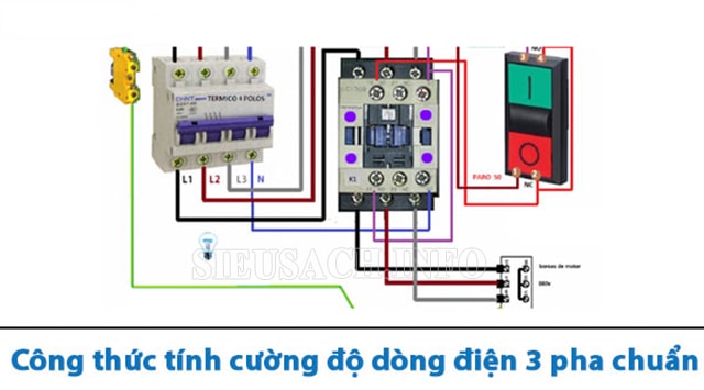 Công thức tính cường độ dòng điện 3 pha