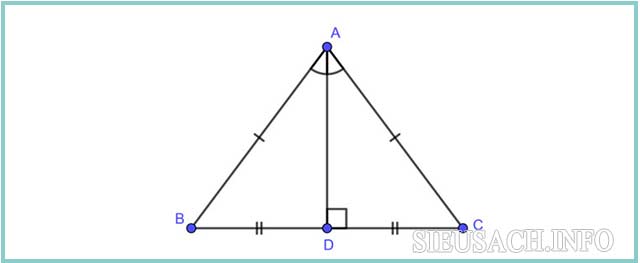 Tính chất đường trung trực tam giác cân