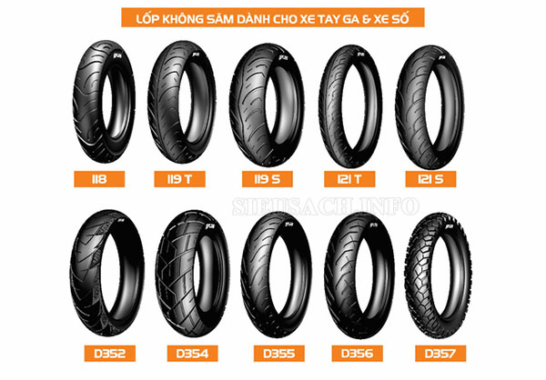 Lốp xe không săm dành cho xe ga và xe số