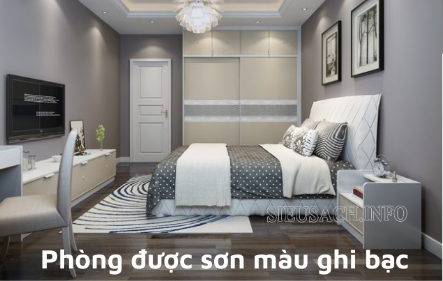 Phòng được sơn màu ghi bạc