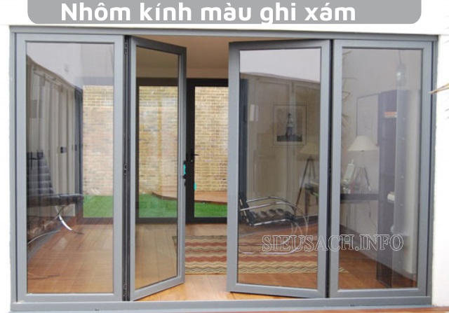 Nhôm kính sơn màu ghi xám