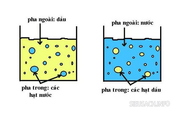 Phân loại nhũ tương theo dầu/nước