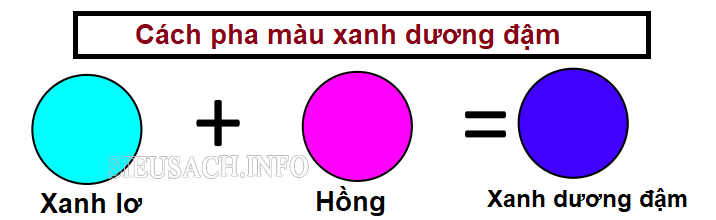 Cách pha màu xanh dương đậm