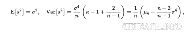 Công thức tính phân phối phương sai mẫu