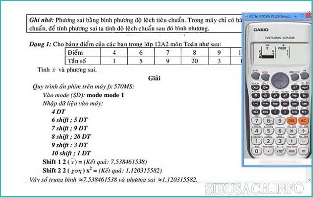 Cách tính phương sai bằng máy tính casio Fx570 nhanh chóng