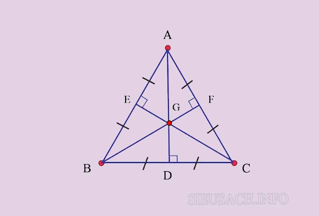 Tính chất của đường trung tuyến AD, BF và CE trong tam giác đều ABC