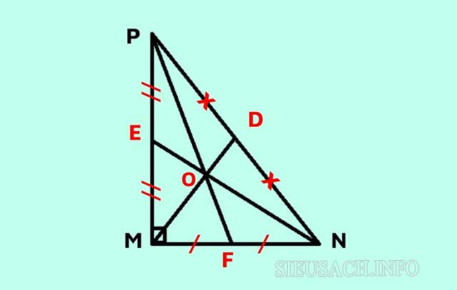 Tính chất trọng tâm của tam giác vuông MNP