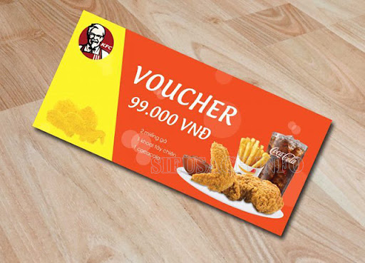 Ví dụ như KFC thường có các voucher giảm giá dành cho khách hàng